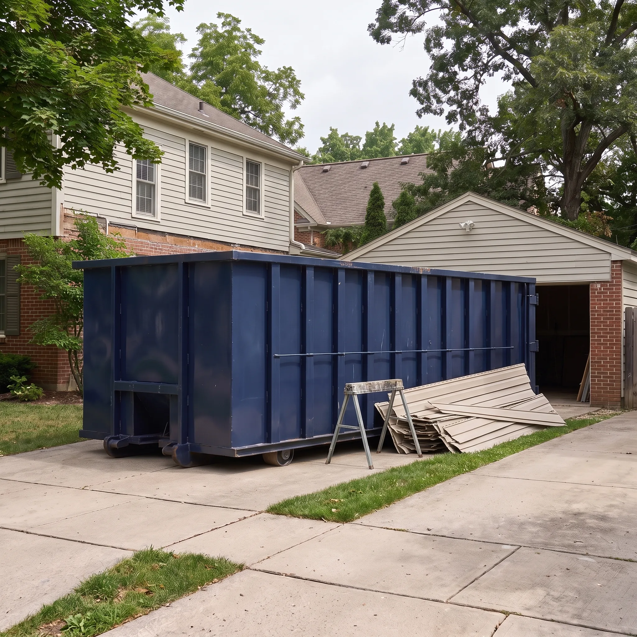 Dumpster on a Kent County, MI job site